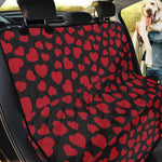 Red And Black Heart Pattern Print Pet Car Back Seat Cover