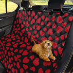 Red And Black Heart Pattern Print Pet Car Back Seat Cover