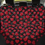 Red And Black Heart Pattern Print Pet Car Back Seat Cover