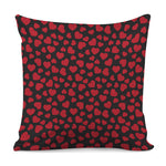 Red And Black Heart Pattern Print Pillow Cover