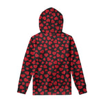Red And Black Heart Pattern Print Pullover Hoodie