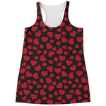 Red And Black Heart Pattern Print Women's Racerback Tank Top
