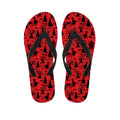 Red And Black Horror Witch Pattern Print Flip Flops