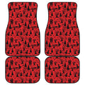 Red And Black Horror Witch Pattern Print Front and Back Car Floor Mats