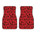 Red And Black Horror Witch Pattern Print Front Car Floor Mats