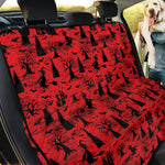 Red And Black Horror Witch Pattern Print Pet Car Back Seat Cover