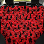 Red And Black Horror Witch Pattern Print Pet Car Back Seat Cover