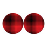 Red And Black Houndstooth Pattern Print Car Coasters