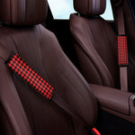 Red And Black Houndstooth Pattern Print Car Seat Belt Covers