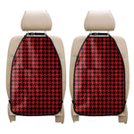Red And Black Houndstooth Pattern Print Car Seat Organizers