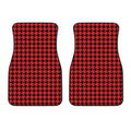 Red And Black Houndstooth Pattern Print Front Car Floor Mats
