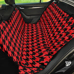 Red And Black Houndstooth Pattern Print Pet Car Back Seat Cover