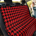 Red And Black Houndstooth Pattern Print Pet Car Back Seat Cover