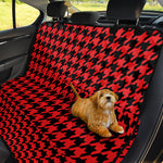 Red And Black Houndstooth Pattern Print Pet Car Back Seat Cover