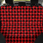 Red And Black Houndstooth Pattern Print Pet Car Back Seat Cover