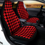 Red And Black Houndstooth Pattern Print Universal Fit Car Seat Covers