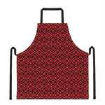 Red And Black Japanese Pattern Print Apron