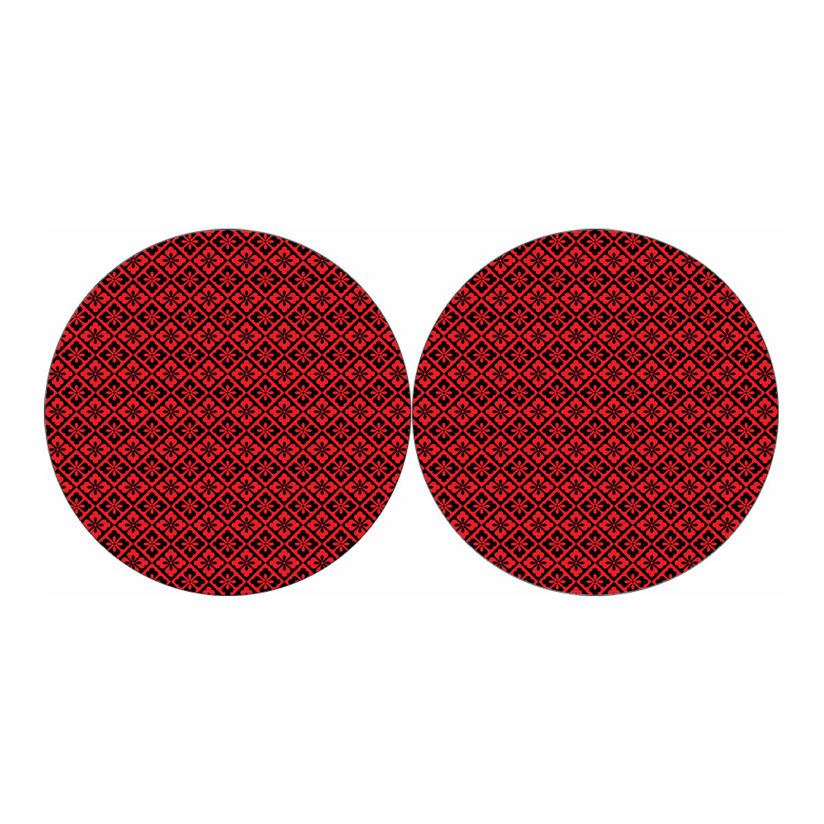 Red And Black Japanese Pattern Print Car Coasters