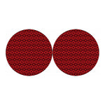 Red And Black Japanese Pattern Print Car Coasters