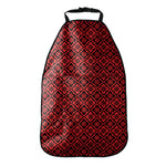 Red And Black Japanese Pattern Print Car Seat Organizers
