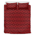 Red And Black Japanese Pattern Print Duvet Cover Bedding Set
