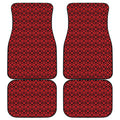 Red And Black Japanese Pattern Print Front and Back Car Floor Mats