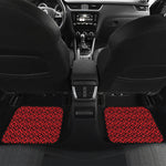 Red And Black Japanese Pattern Print Front and Back Car Floor Mats