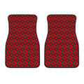 Red And Black Japanese Pattern Print Front Car Floor Mats