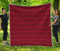 Red And Black Japanese Pattern Print Quilt