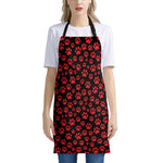 Red And Black Paw Pattern Print Apron