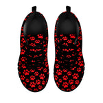 Red And Black Paw Pattern Print Black Sneakers