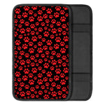 Red And Black Paw Pattern Print Car Center Console Cover
