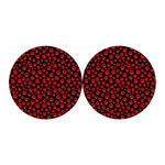 Red And Black Paw Pattern Print Car Coasters