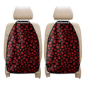 Red And Black Paw Pattern Print Car Seat Organizers