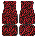 Red And Black Paw Pattern Print Front and Back Car Floor Mats