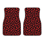 Red And Black Paw Pattern Print Front Car Floor Mats