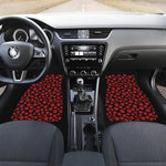 Red And Black Paw Pattern Print Front Car Floor Mats