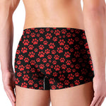 Red And Black Paw Pattern Print Men's Boxer Briefs