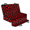 Red And Black Paw Pattern Print Pet Car Back Seat Cover