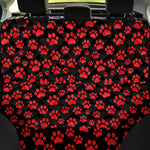 Red And Black Paw Pattern Print Pet Car Back Seat Cover