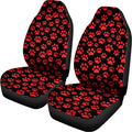 Red And Black Paw Pattern Print Universal Fit Car Seat Covers