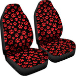 Red And Black Paw Pattern Print Universal Fit Car Seat Covers