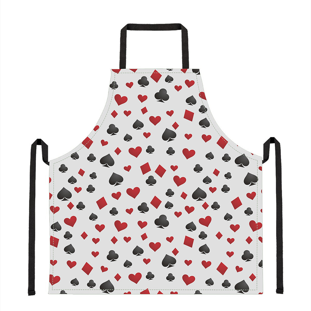 Red And Black Playing Card Suits Print Apron