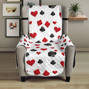 Red And Black Playing Card Suits Print Armchair Protector