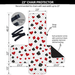 Red And Black Playing Card Suits Print Armchair Protector