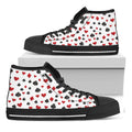 Red And Black Playing Card Suits Print Black High Top Sneakers