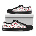 Red And Black Playing Card Suits Print Black Low Top Sneakers