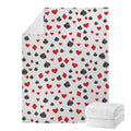 Red And Black Playing Card Suits Print Blanket