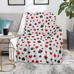 Red And Black Playing Card Suits Print Blanket