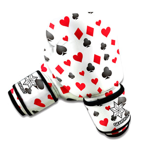 Red And Black Playing Card Suits Print Boxing Gloves